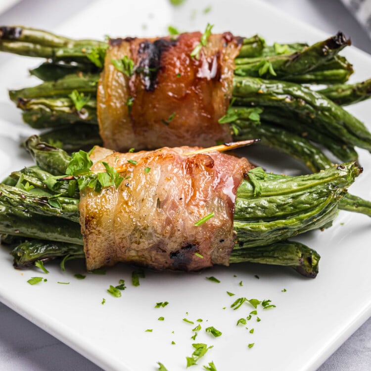 Grilled Bacon Wrapped Green Beans Square Image